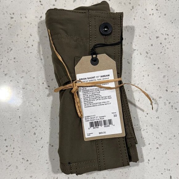 NWT Prana Men's Brion 11 inch Short in Slate Green Crux Rock - Size 30 - Picture 3 of 10